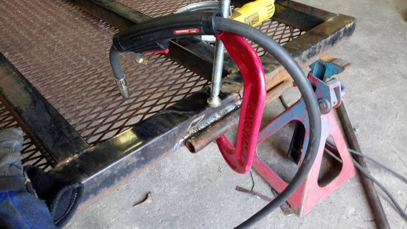 welding a trailer gate frame