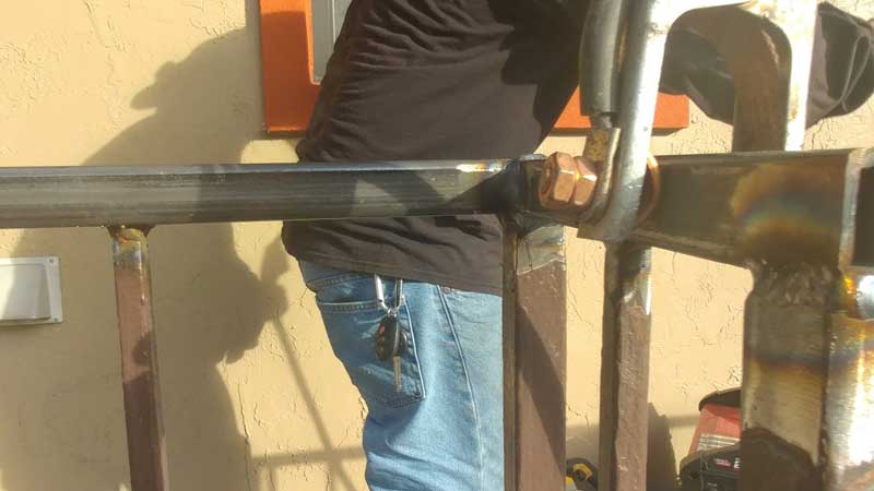 New metal rail welded in to place